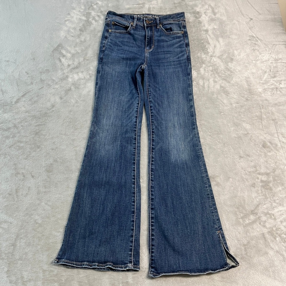American Eagle Super Hi-Rise* Flare Jeans Next Level Stretch Blue 4 (25x29)